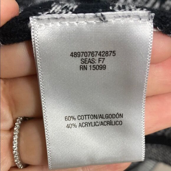 Simply Styled by Sears Black & White Geometric Open Cardigan Sweater M - Picture 4 of 14